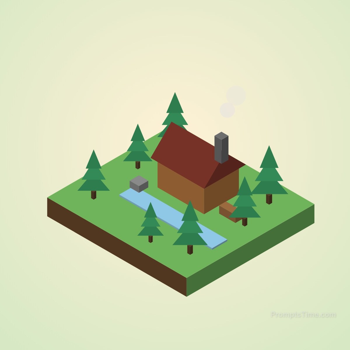 Forest Cabin — AI-generated variation made with Claude (SVG)